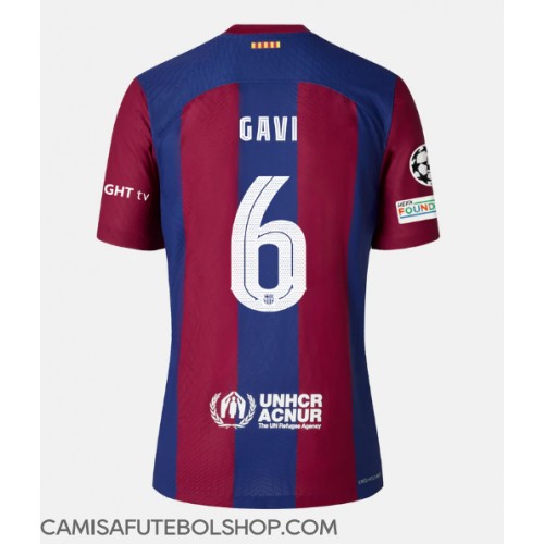 Camisa de time de futebol Barcelona Paez Gavi #6 Replicas 1º Equipamento 2023-24 Manga Curta